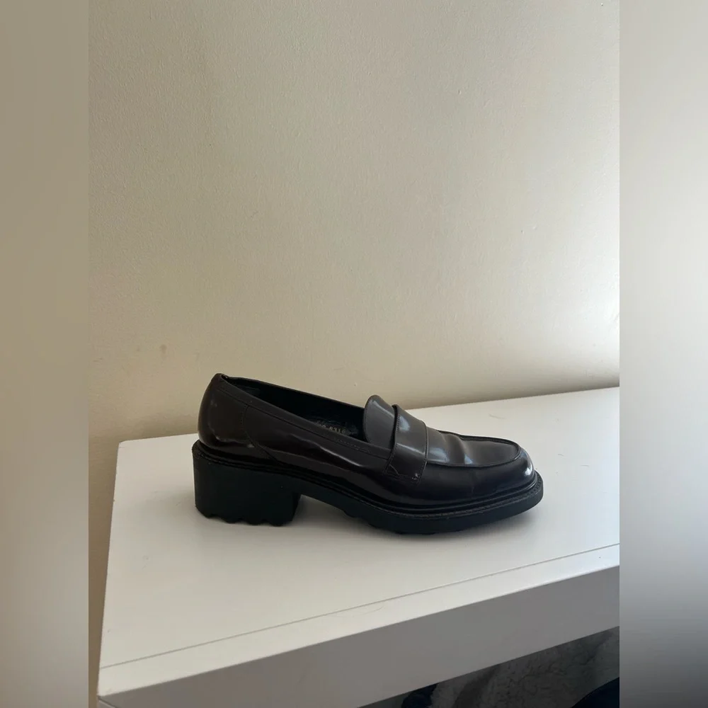 Robert Clergerie Dark Brown Chunky Heel Loafers - Picture 1 of 11